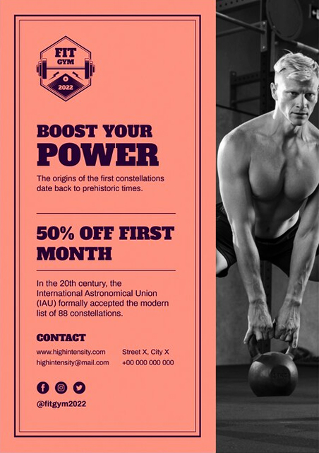 Boost-Power-50%-off-First-Month-Fitness-Invitation-Card